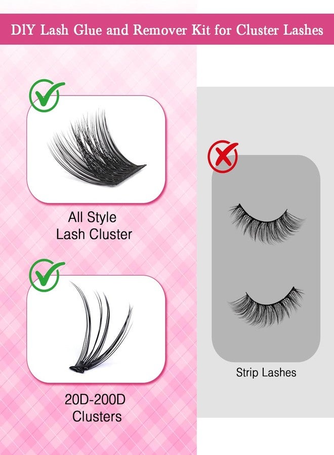 EMEDA Sensitive Lash Cluster Glue Kit, Open Eyes DIY Cluster Lash Glue 3S Strong Hold Eyelash Adhesive for Individual Eyelashes, 2 Week Long Lasting Waterproof for Beginner Friendly - Image 5